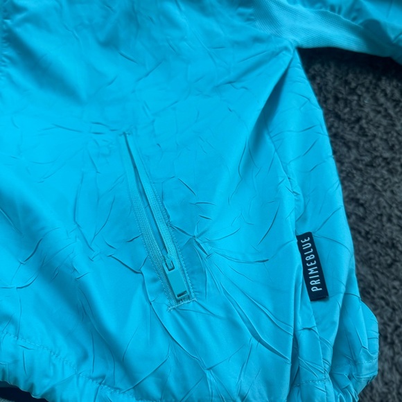 ADIDAS W.N.D HOODED RAIN JACKET BLUE SPIRIT WINDBREAKER OVERSIZED S $100 - Picture 6 of 9
